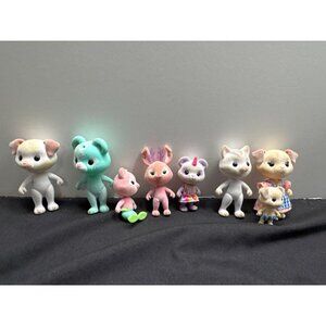 Flocked Animal Figures FLAWS Doll Toy Set Various Conditions Cats Bears Dogs